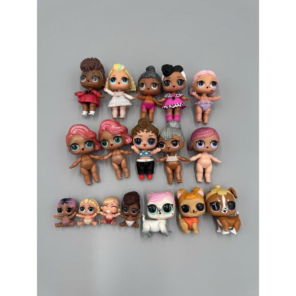 LOL OMG Surprise LOT Of 17 Mini Babies Dolls & Pets - Picture 1 of 12